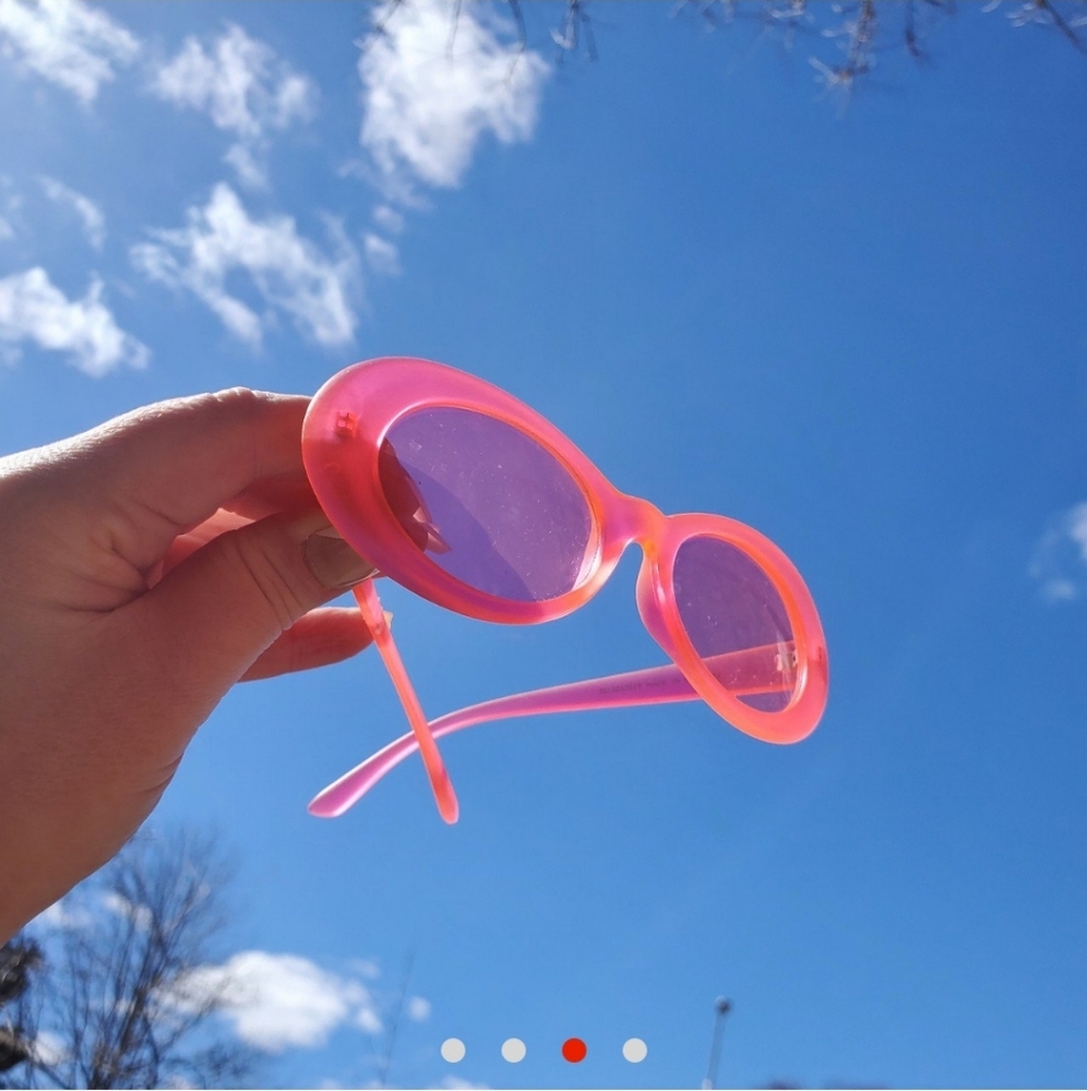 Neon Pink Retro Sunglasses
